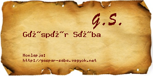 Gáspár Sába névjegykártya